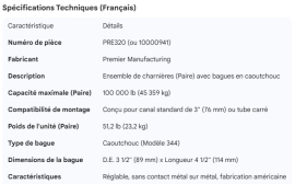 PREMIER HINGE ASSY RUBBER BUSHED (PAIR)