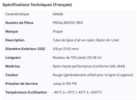 PROPAR NYLON AIR LINE TUBING RED 3/8"