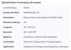 PROPAR AIR BRAKE HOSE 3/8" X 28" - 3/8 X 3/8 CONNECTORS