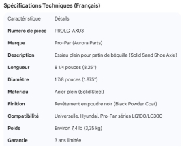 PROPAR SOLID SAND SHOE AXLE
