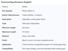 PROPAR ADJUSTABLE BRACE 42" - 57"