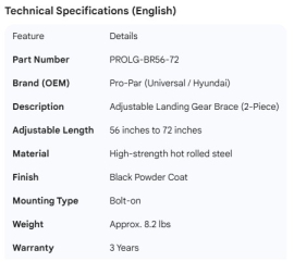 PROPAR ADJUSTABLE BRACE 56" - 72"