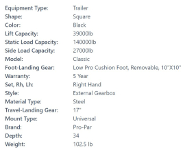 PROPAR LANDING GEAR GEAR SIDE LEG