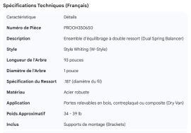 PROPAR ROLL-UP DOOR BALANCER DUAL SPRING  93" WHITING STYLE