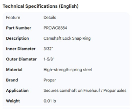 PROPAR CAMSHAFT LOCK