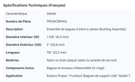 PROPAR CAMSHAFT BUSHING ASSEMBLY