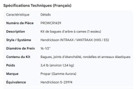 PROPAR CAMSHAFT BUSHING KIT 1 AXLE