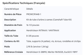 PROPAR CAMSHAFT TUBE KIT S-28890