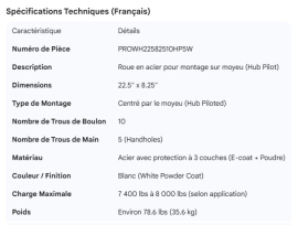 PROPAR WHEEL2 2.5 X 8.25 WHEEL HUB MOUNT WHITE