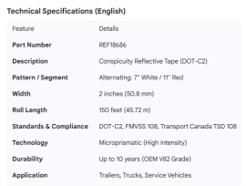 REFLECTIVE TAPE 7"WHT/11"RED (150 RL)