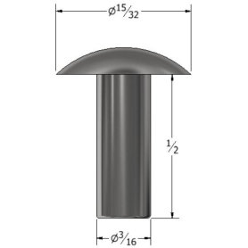SOLID RIVET 3/16" X 1/2" BRAZIER HEAD (443)