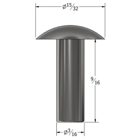 SOLID RIVET 3/16" X 9/16" BRAZIER HEAD (411)