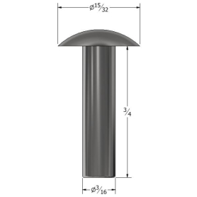 SOLID RIVET 3/16 X 3/4 BRAZIER HEAD (338)