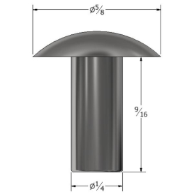 SOLID RIVET 1/4" X 9/16" BRAZIER HEAD (207)