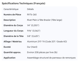 SOLID RIVET 1/4" X 9/16" BRAZIER HEAD (207)