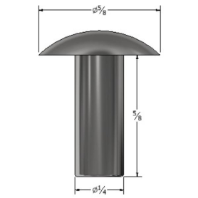 SOLID RIVET 1/4" X 5/8" BRAZIER HEAD (195)