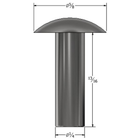 SOLID RIVET 1/4" X 13/16" BRAZIER HEAD (160)