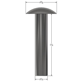 SOLID RIVET 1/4" X 1-1/4" BRAZIER HEAD (121)