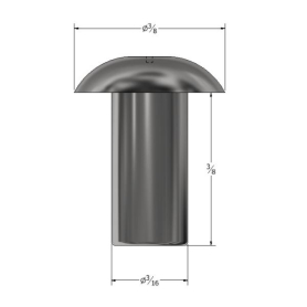 SOLID RIVET 3/16" X 3/8" UNIVERSAL HEAD SS (203)