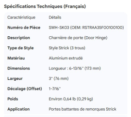 STRICK DOOR HINGE RSTRAA35F00100100	