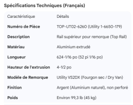 UTILITY TOP RAIL 1-6650-179