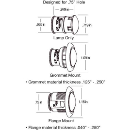 TRUCK LITE LIGHT KIT PC FLANGE MOUNT .180" BULLET AMBER