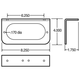 TRUCK LITE MOUNTING BRACKET OVAL -L