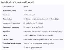 TRANSTEX AEROSKIRT KIT