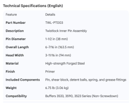 TWISTLOCK INNER PIN ASSY