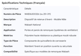 WABASH VENT HOLDBACK MALE 251-311