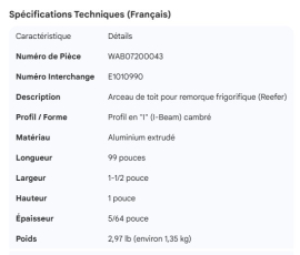 WABASH ROOF BOW REEFER E1010990