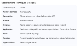 WABASH ABS POWER LINE WIRE CLIP