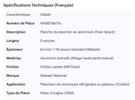 WABASH ALUMINUM FLOOR BOARD 5"