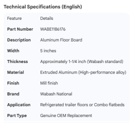 WABASH ALUMINUM FLOOR BOARD 5"