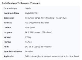 WABASH COVE MOULDING OLD STYLE PVC WHITE 24'3"