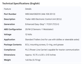 WABCO ABS ECU TSC11 2S/1M
