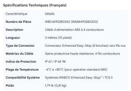 WABCO POWER CABLE 3M