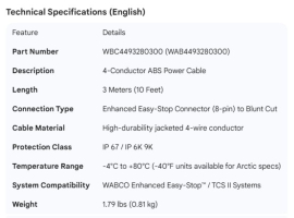 WABCO POWER CABLE 3M