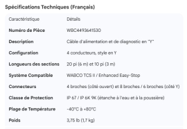 WABCO POWER/DIAGNOSTIC CABLE 20FT & 10FT