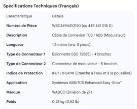 WABCO TCS CABLE 1.5M