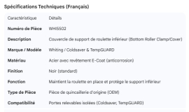 WHITING COLDSAVER ROLL-UP DOOR BOTTOM HINGE TOP COVER