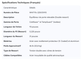 WHITING COLDSAVER TEMPGUARD ROLL-UP DOOR BALANCER 93"