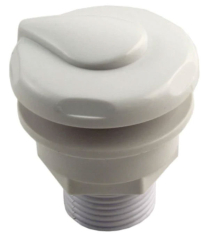 In-ground spa top draw air control, white