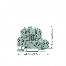 WAGO | 2000-2208 | DOUBLE-DECK TERMINAL BLOCK; 4-CONDUCTOR T