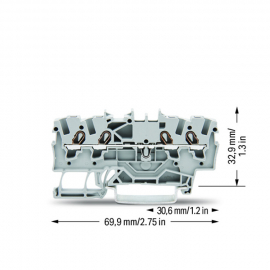 WAGO | 2001-1401 | 4-CONDUCTOR THROUGH TERMINAL BLOCK; 1.5 M