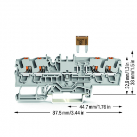 WAGO | 2002-1881 | 4-CONDUCTOR FUSE TERMINAL BLOCK; WITH TES