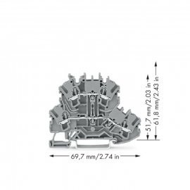 WAGO | 2002-2201 | DOUBLE-DECK TERMINAL BLOCK; THROUGH/THROU