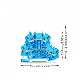 WAGO | 2002-2204 | DOUBLE-DECK TERMINAL BLOCK; THROUGH/THROU