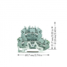 WAGO | 2002-2227 | DOUBLE-DECK TERMINAL BLOCK; GROUND CONDUC