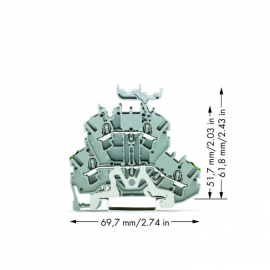 WAGO | 2002-2257 | DOUBLE-DECK TERMINAL BLOCK; GROUND CONDUC